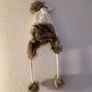 White Faux Fur Cap
